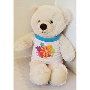 Build A Bear Workshop White Teddy Bear Plush Brown Nose 16" BAB Plush Tank Top